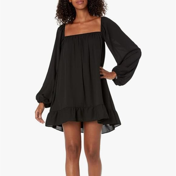 NWT Show Me Your Mumu Briar Black Square Neck Tunic Mini Dress S - Picture 3 of 16